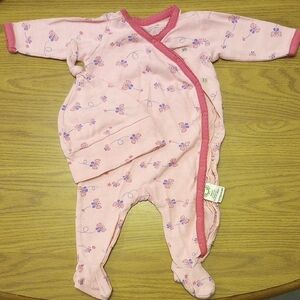 Charming Pink Butterfly Kids Footie